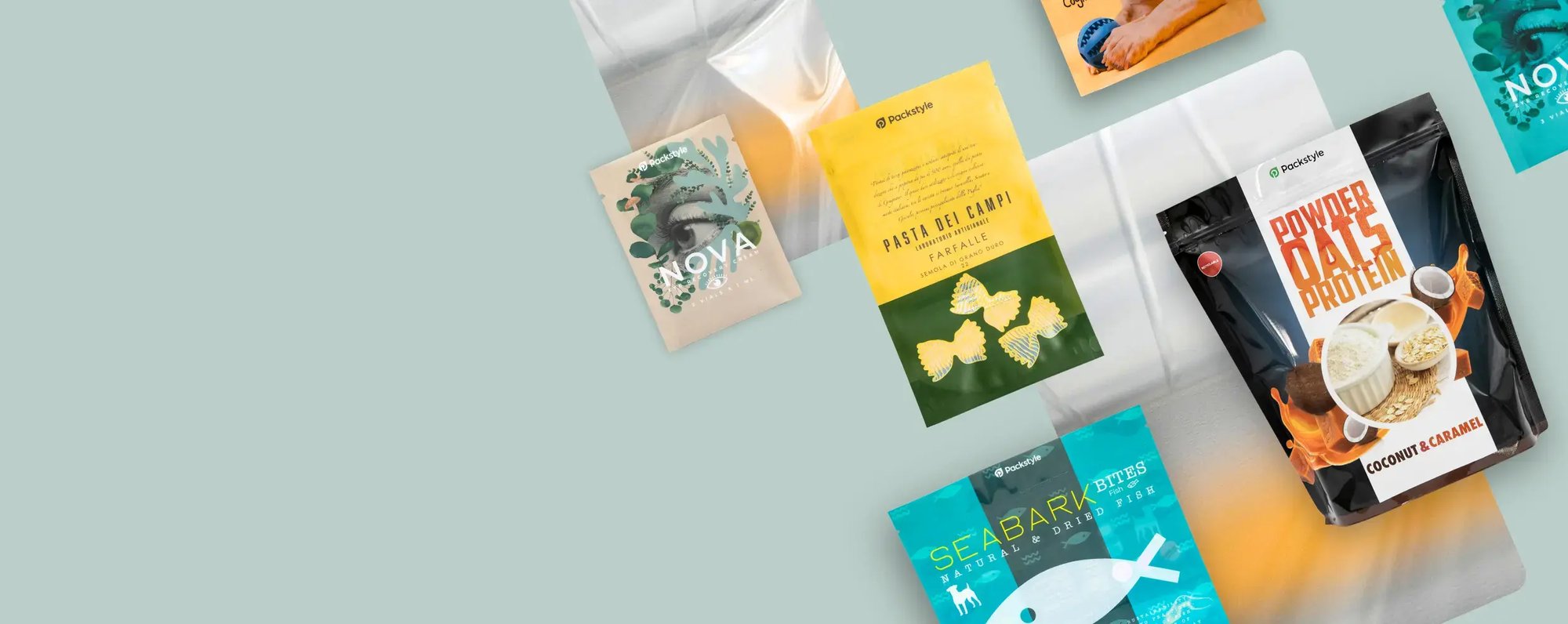 Mono-material transparent film pouches Packstyle