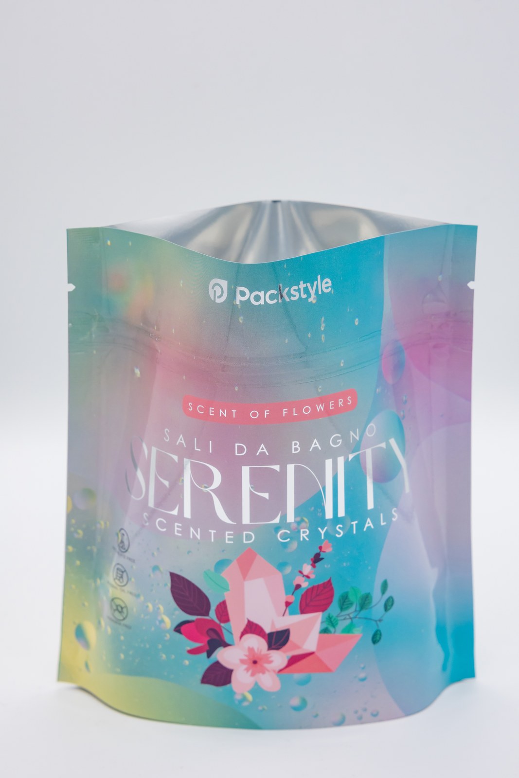 Custom printed gloss metallised film doypack pouches 19x19+11 - 500 pcs