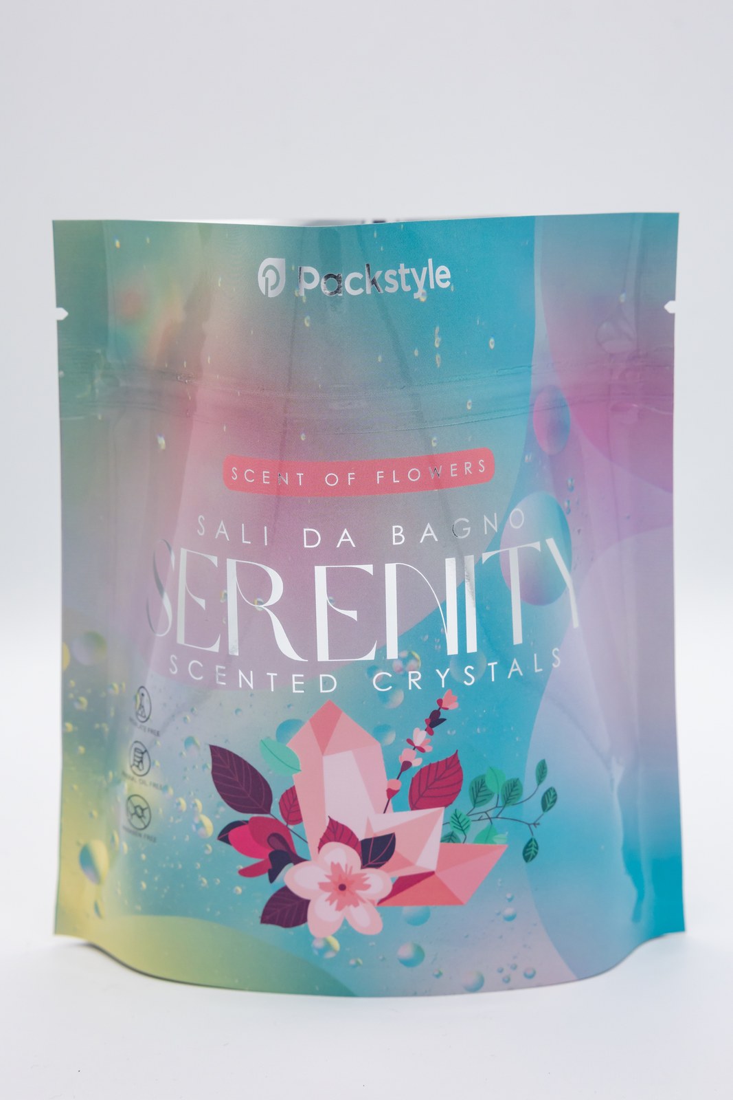 Custom printed gloss metallised film doypack pouches for cosmetics 17x17+8 - 5000 pcs